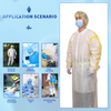 Waterproof PP+PE Isolation Gown with Knitted Cuff 