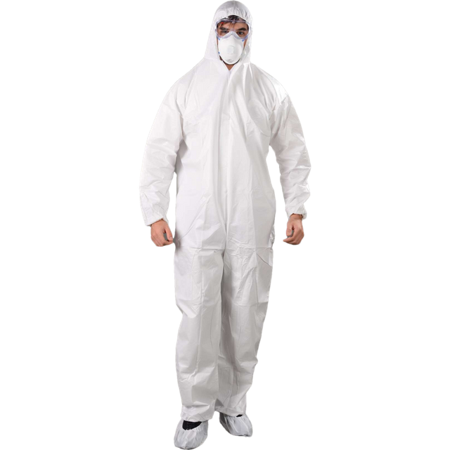 Disposable protective MF coverall with hood