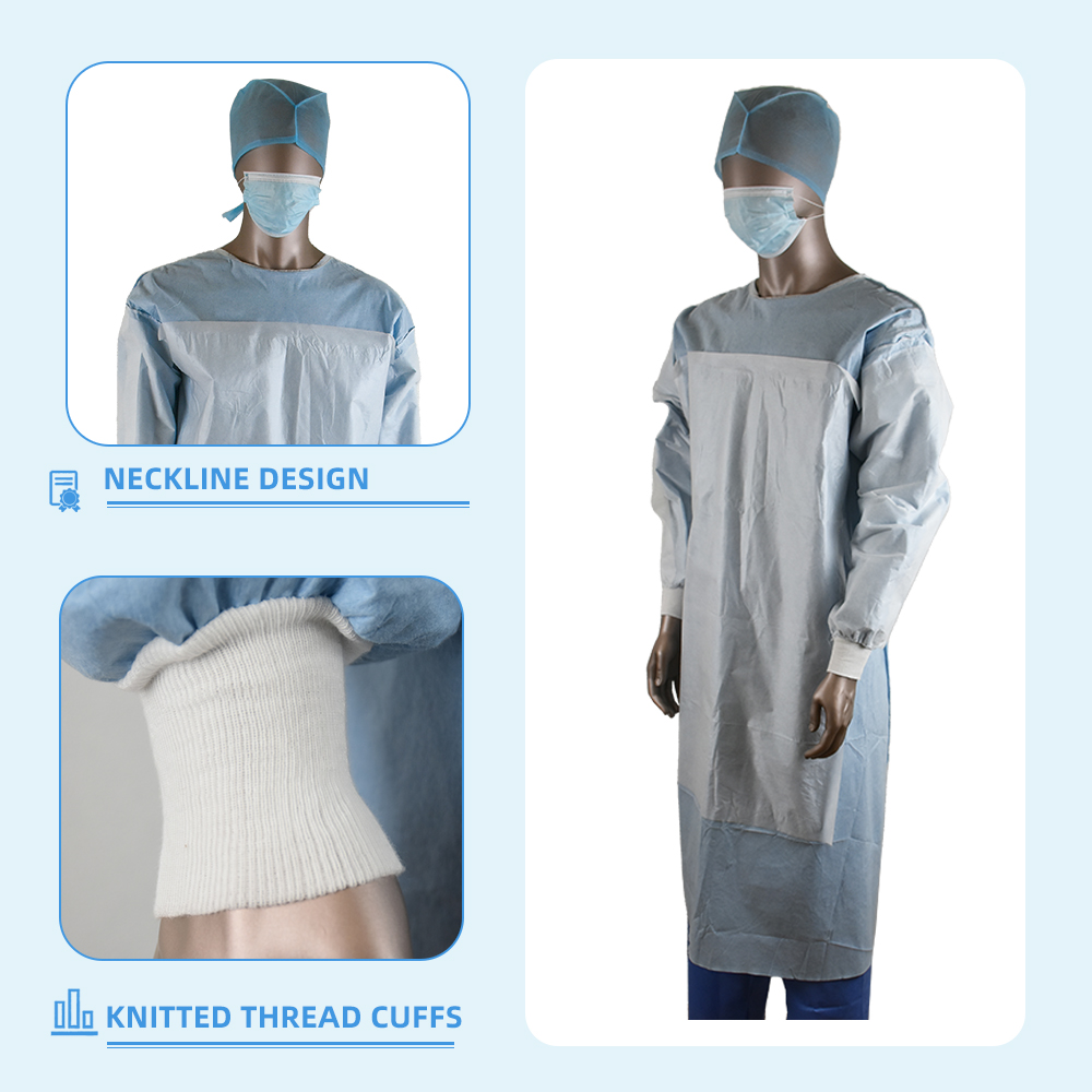 Spunlace Surgical Gowns Disposable Woodpulp Operation Surgical Gowns 
