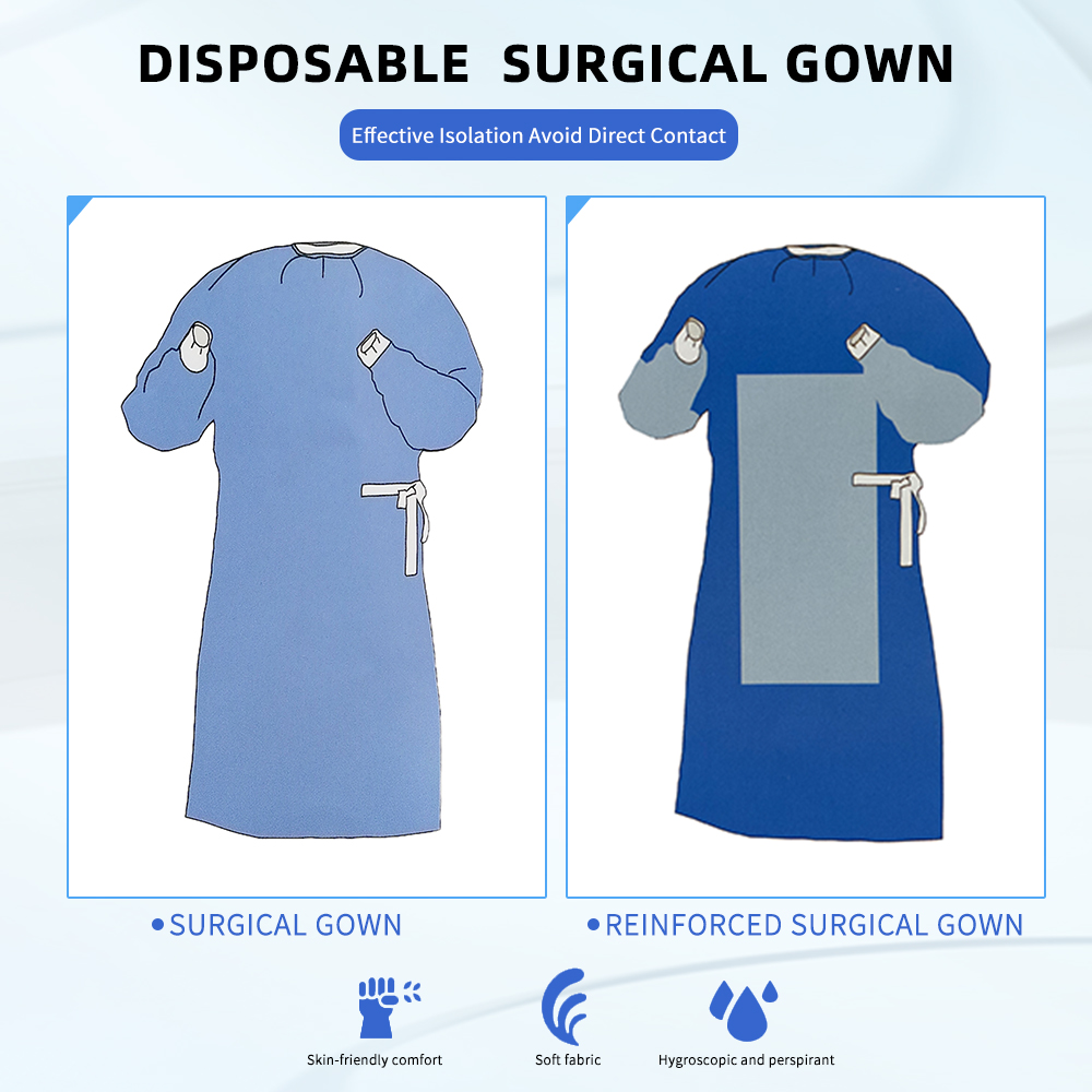 AAMI LEVEL2 Disposable hospital use SMMS 40G operation gowns surgical gowns 