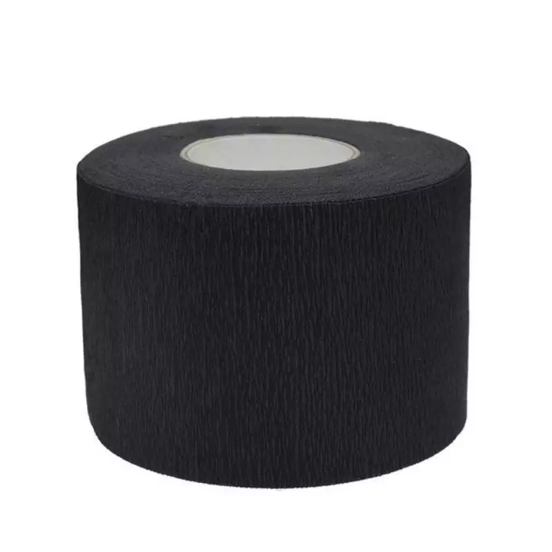 Disposable Beauty Salon Wrapping Strips Ruffles Crepe Roll Hairdressing Black Neck Paper 