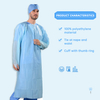 Medical Supplier Hospital Overhead Open Back Cpe Isolation Gown CPE Gown With Thumb Loop