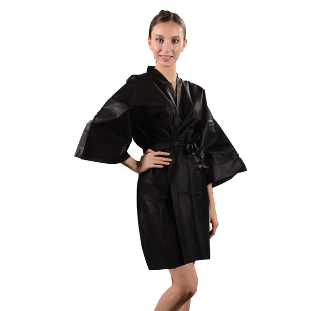 Disposable Nonwoven PLA Sauna Kimono with Short Sleeve
