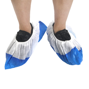  Disposable Non Woven PP/CPE Shoe Cover Blue Non Woven Medical Non Slip Disposable Shoe Covers
