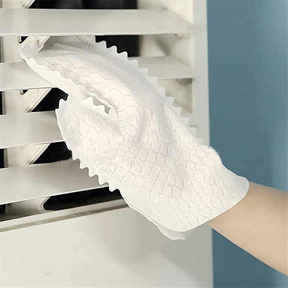 Disposable White Dust Removal Non-Woven Fabric Gloves Dusting Cloth Replaces Dust Wipes Dual-Sided Cleaning Gloves