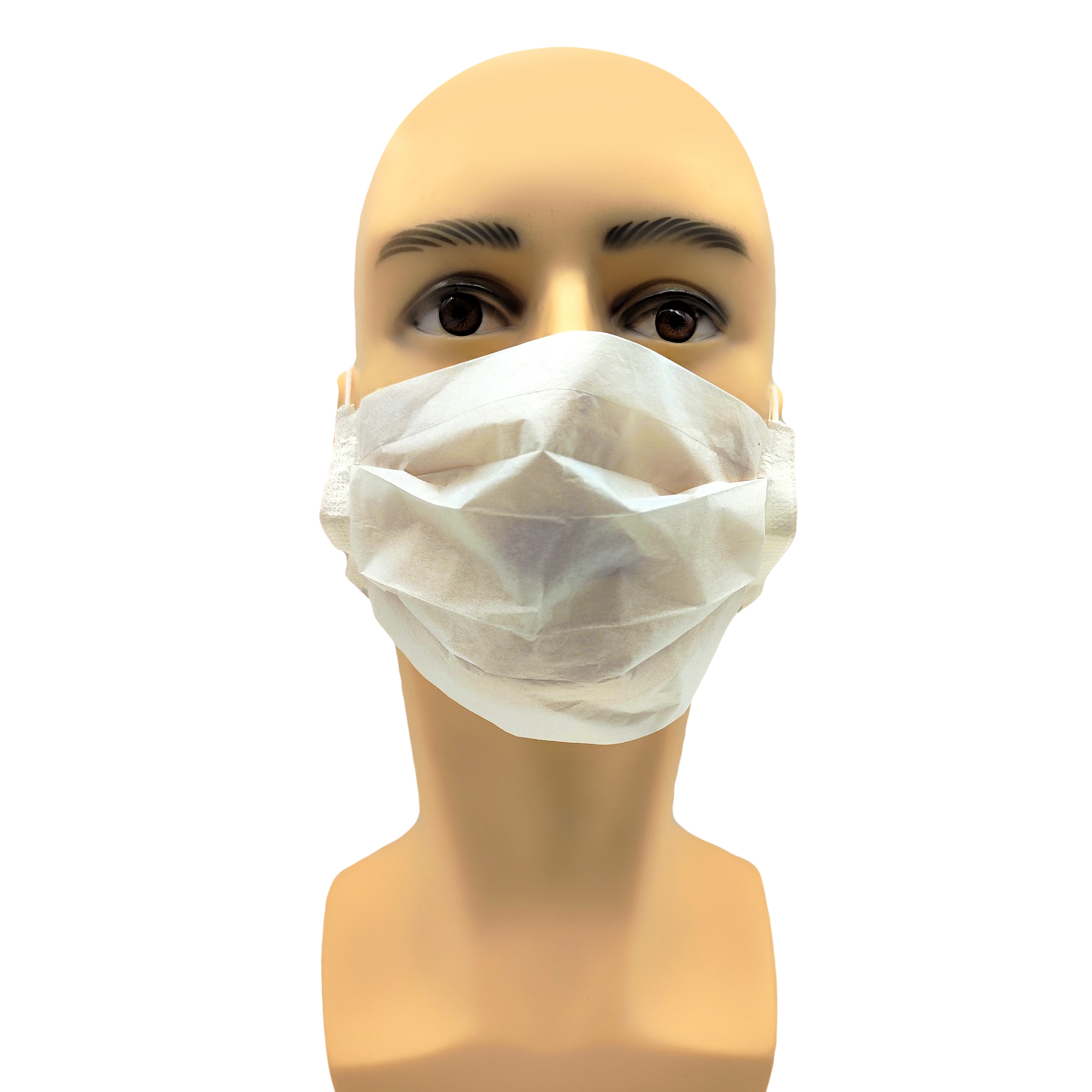 Disposable earloop 2ply paper face mask for food processing 