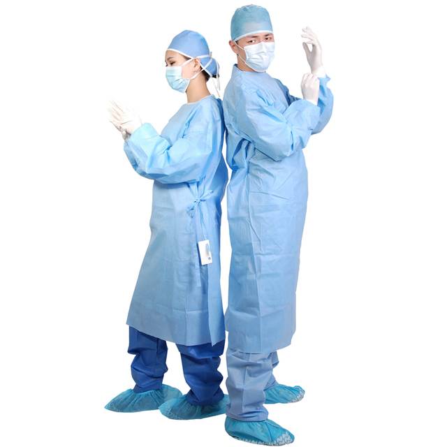 Waterproof Non-Woven Surgical Gown With Knitted Cuff 