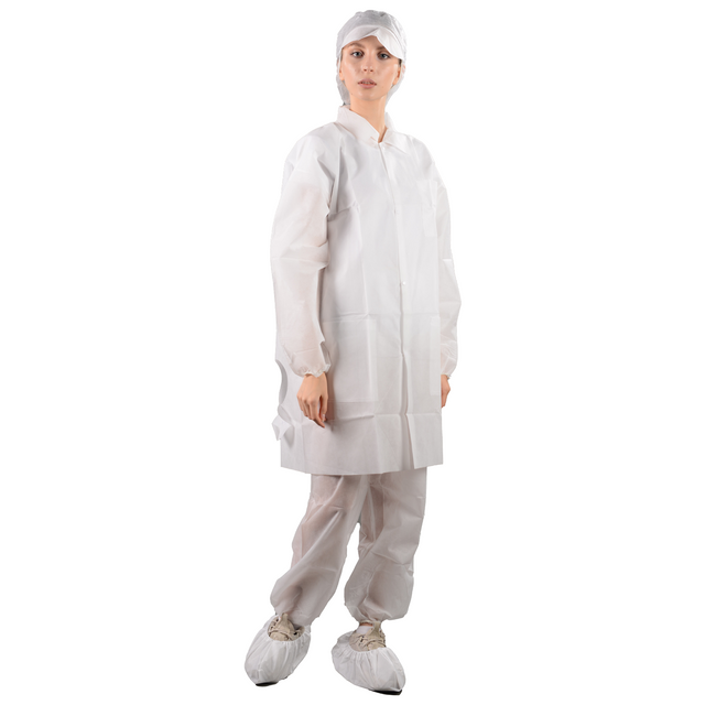 Disposable nonwoven PP lab coat 