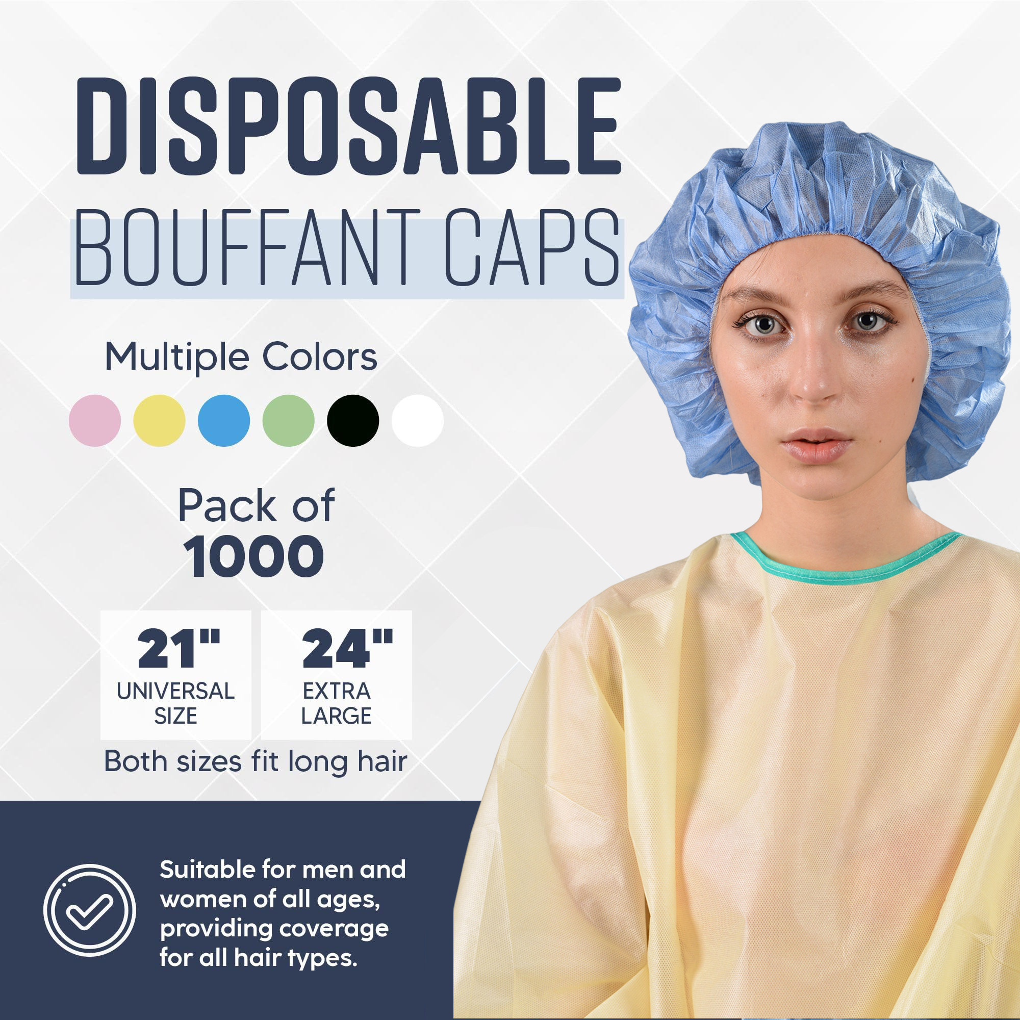  Unisex Nonwoven Disposable Bouffant Cap Dustproof