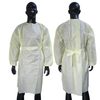 Disposable Waterproof PP+PE yellow isolation gowns 