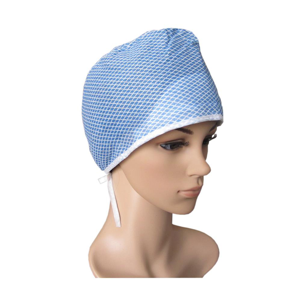 Disposable Head Cover, Soft Spunlace Head Cover with Ties 