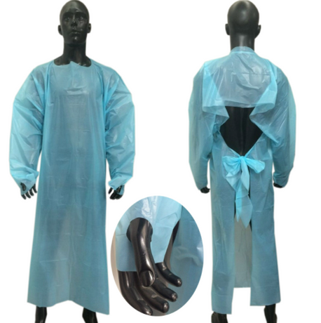 Medical Waterproof CPE Isolation Gown with Long Sleeves.png
