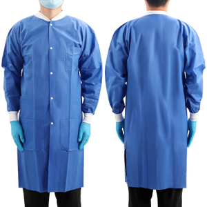 Wholesale Disposable Doctor Coats Sms/spunlace/pp Material Stretchable Hospital Uniform Men And Women Medical Lab Coats