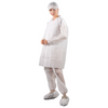White SBPP lab coat with velcros single-use 
